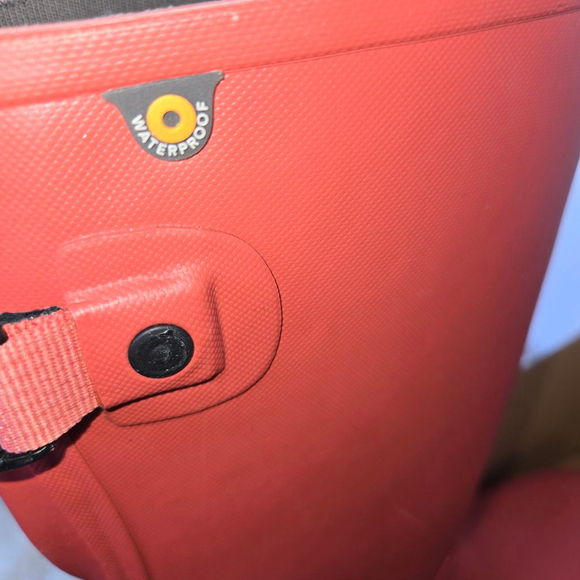 Women's Bogs Amanda II Tall Rain Boots US 7 Red-Orange Black - Picture 9 of 10